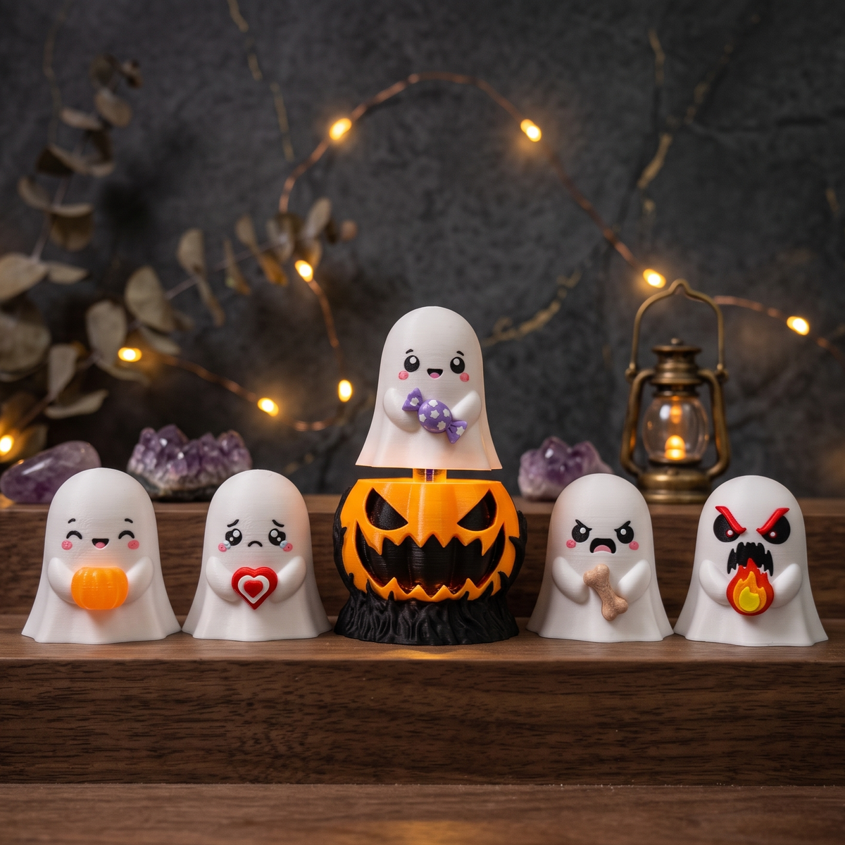 Collection complète de clickers fantômes et citrouille spécial Halloween