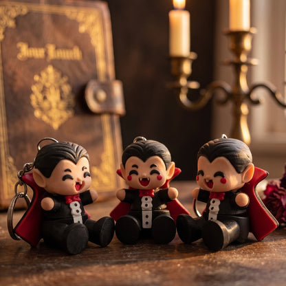 Porte-clé Dracula kawaii Halloween impression 3D - mise en scène