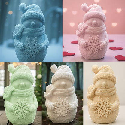 Crée ton bonhomme de neige unique en Jesmonite 🌨️ ! Choisis couleurs, effets, paillettes et finitions pour une décoration hivernale artisanale et écoresponsable faite main en France 💝