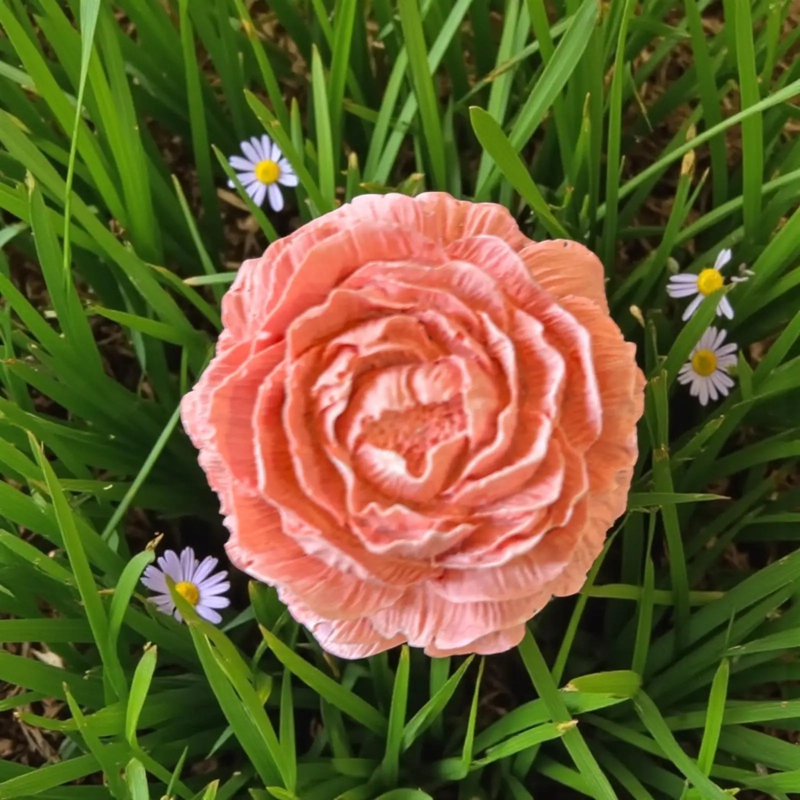 Fleur décorative en Jesmonite rose corail – diffuseur de parfum artisanal Epoxy Kawaii