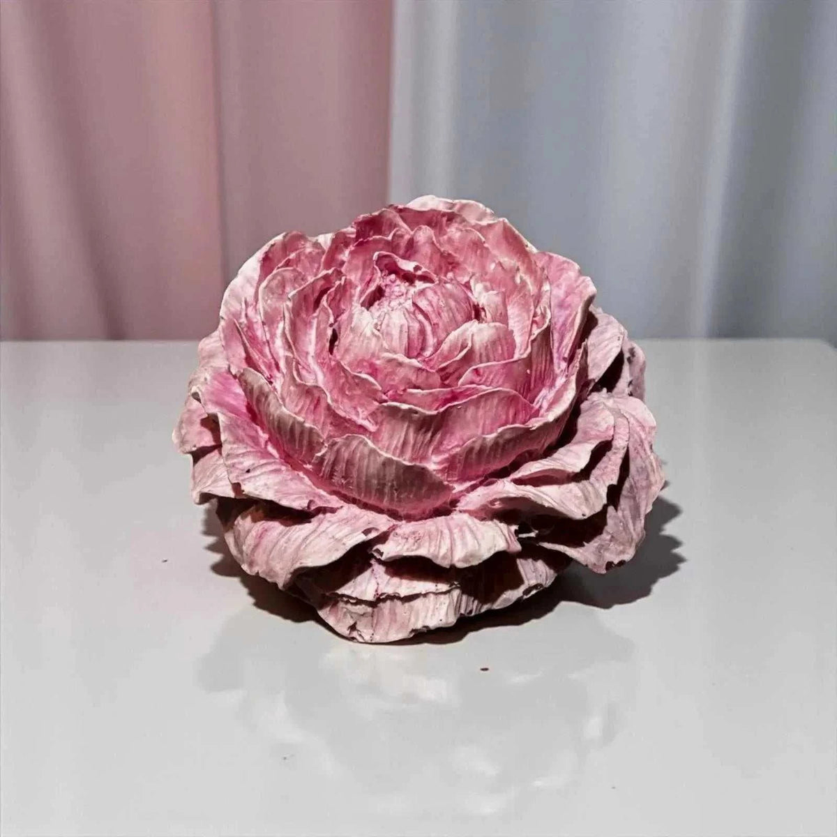 Fleur décorative Jesmonite rose marbré pastel