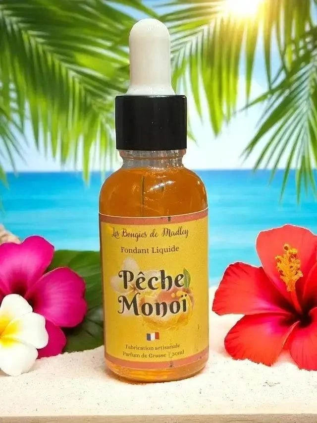 Laisse entrer la bonne humeur avec nos fondants parfumés liquides Fruits & Soleil 🍑 ! Pêche Monoï, Mojito, Fruits rouges, Hibiscus... Fait main en France.