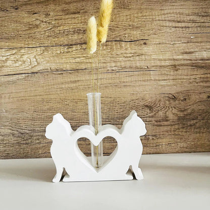 Soliflore Chats Amoureux en Jesmonite Personnalisable – Décoration Artisanale Romantique Epoxy Kawaii