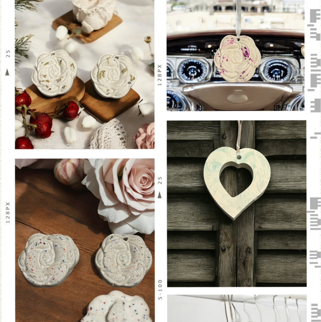 Suspension parfumée artisanale en Jesmonite, à associer avec nos fondants parfumés Epoxy Kawaii. Offre 3 pour 10 € - Fait main en France.