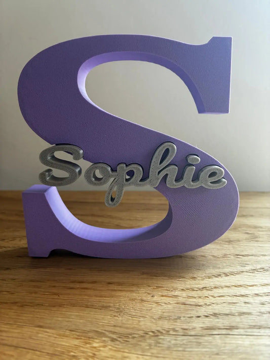 Lettre personnalisée avec prénom en impression 3D couleur pastel décoration kawaii