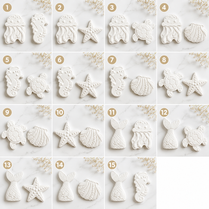liste pack peinture animaux marins kawaii