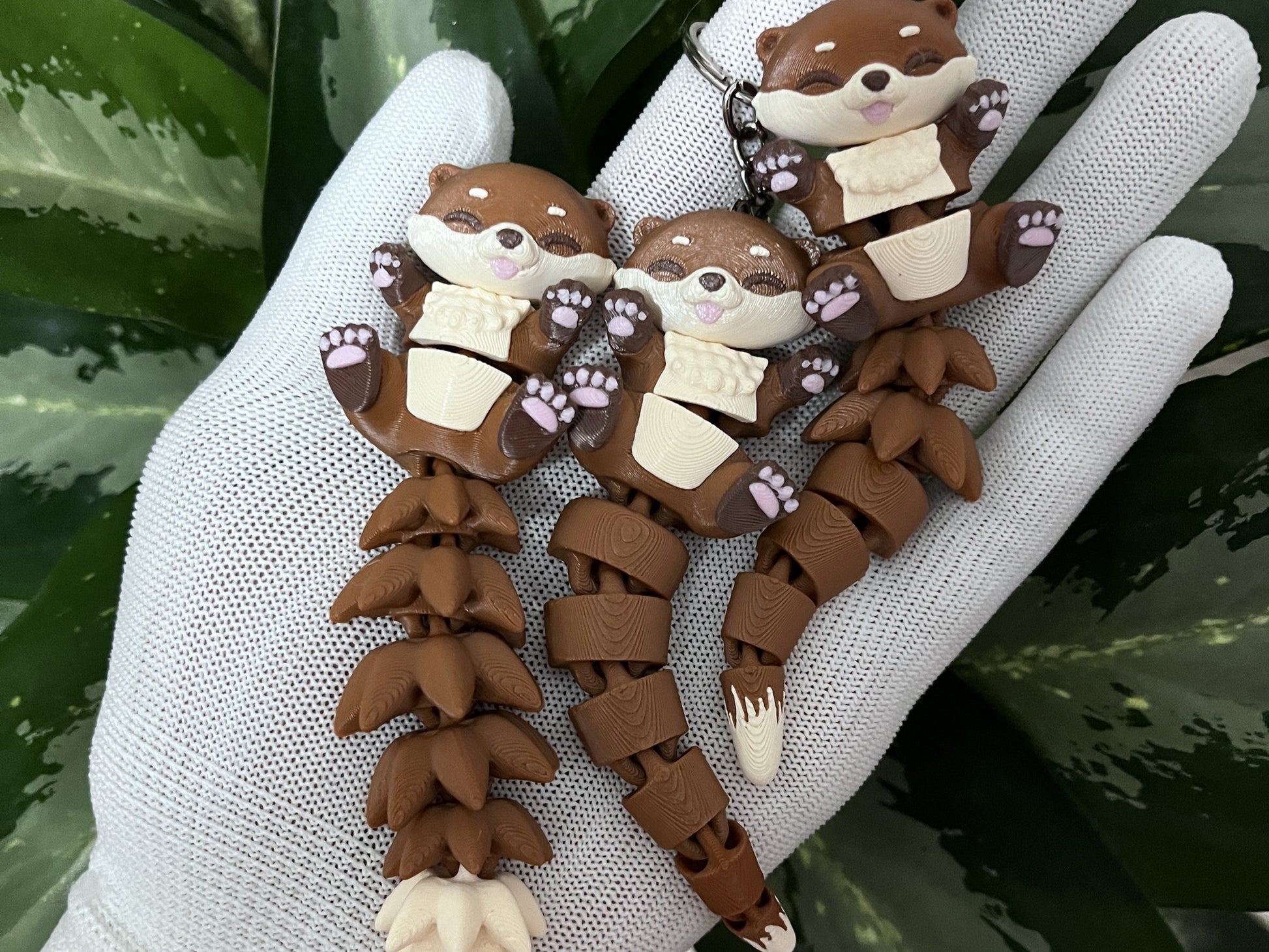 Porte-clé Loutre articulée 3D – Bébé Loutre Kawaii Epoxy Kawaii