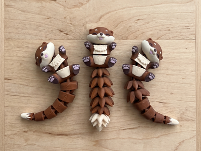 Porte-clé Loutre articulée 3D – Bébé Loutre Kawaii Epoxy Kawaii