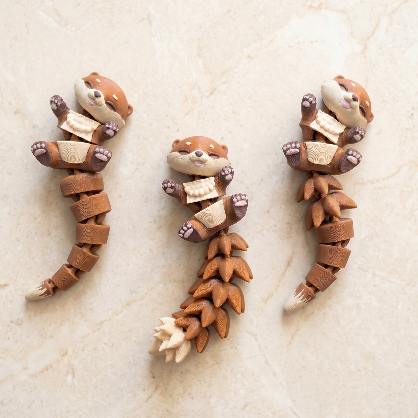 Porte-clé Loutre articulée 3D – Bébé Loutre Kawaii Epoxy Kawaii