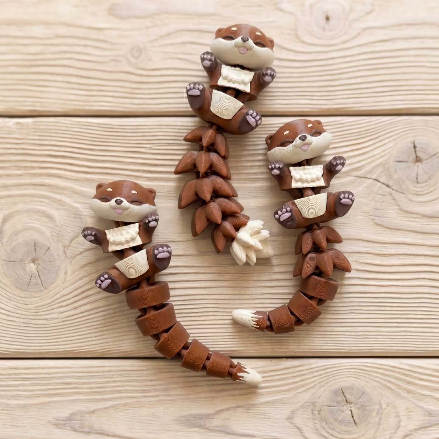 Porte-clé Loutre articulée 3D – Bébé Loutre Kawaii Epoxy Kawaii