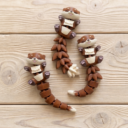 Porte-clé Loutre articulée 3D – Bébé Loutre Kawaii Epoxy Kawaii