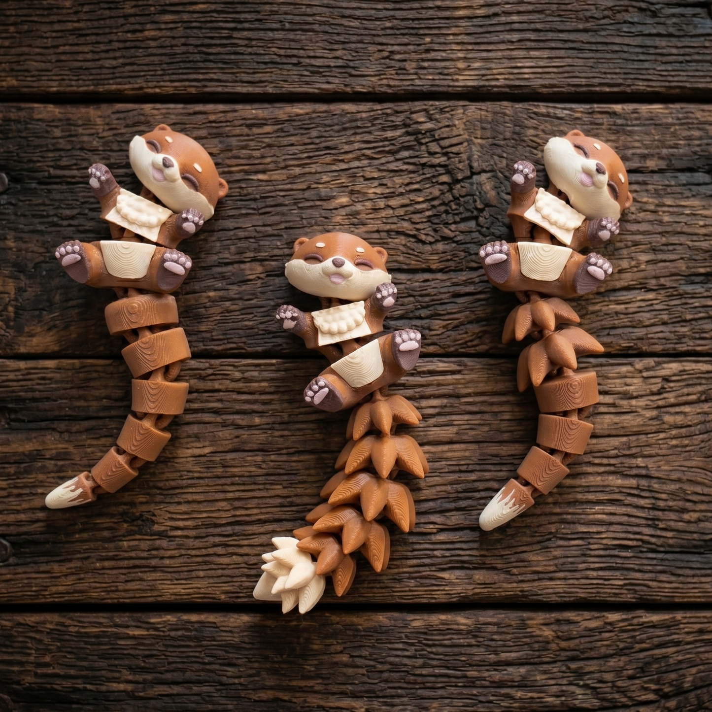 Porte-clé Loutre articulée 3D – Bébé Loutre Kawaii Epoxy Kawaii