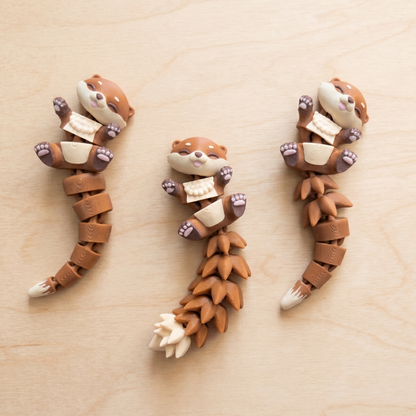 Porte-clé Loutre articulée 3D – Bébé Loutre Kawaii Epoxy Kawaii