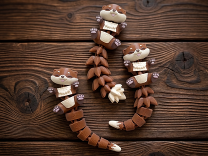 Porte-clé Loutre articulée 3D – Bébé Loutre Kawaii Epoxy Kawaii
