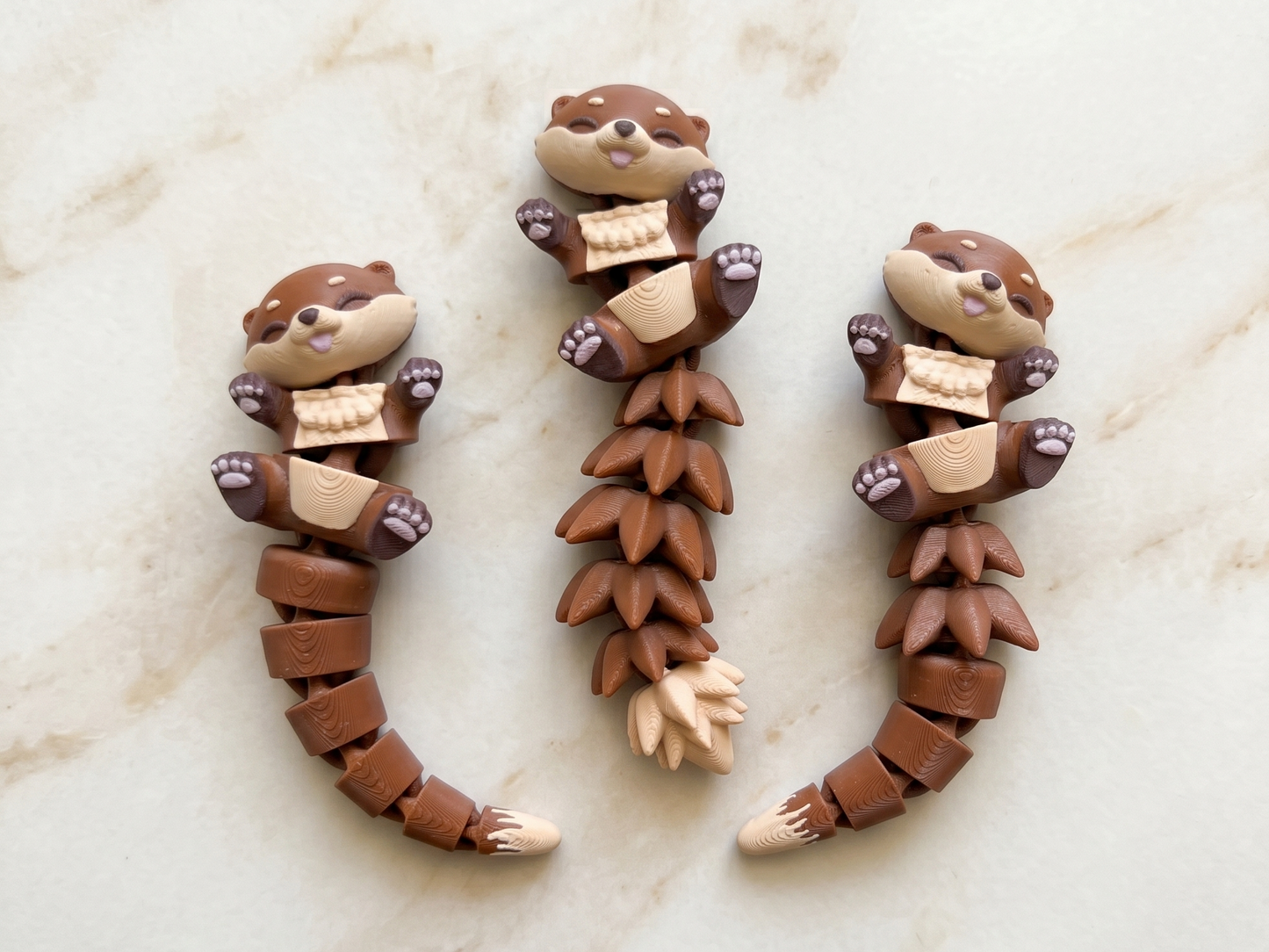 Porte-clé Loutre articulée 3D – Bébé Loutre Kawaii Epoxy Kawaii