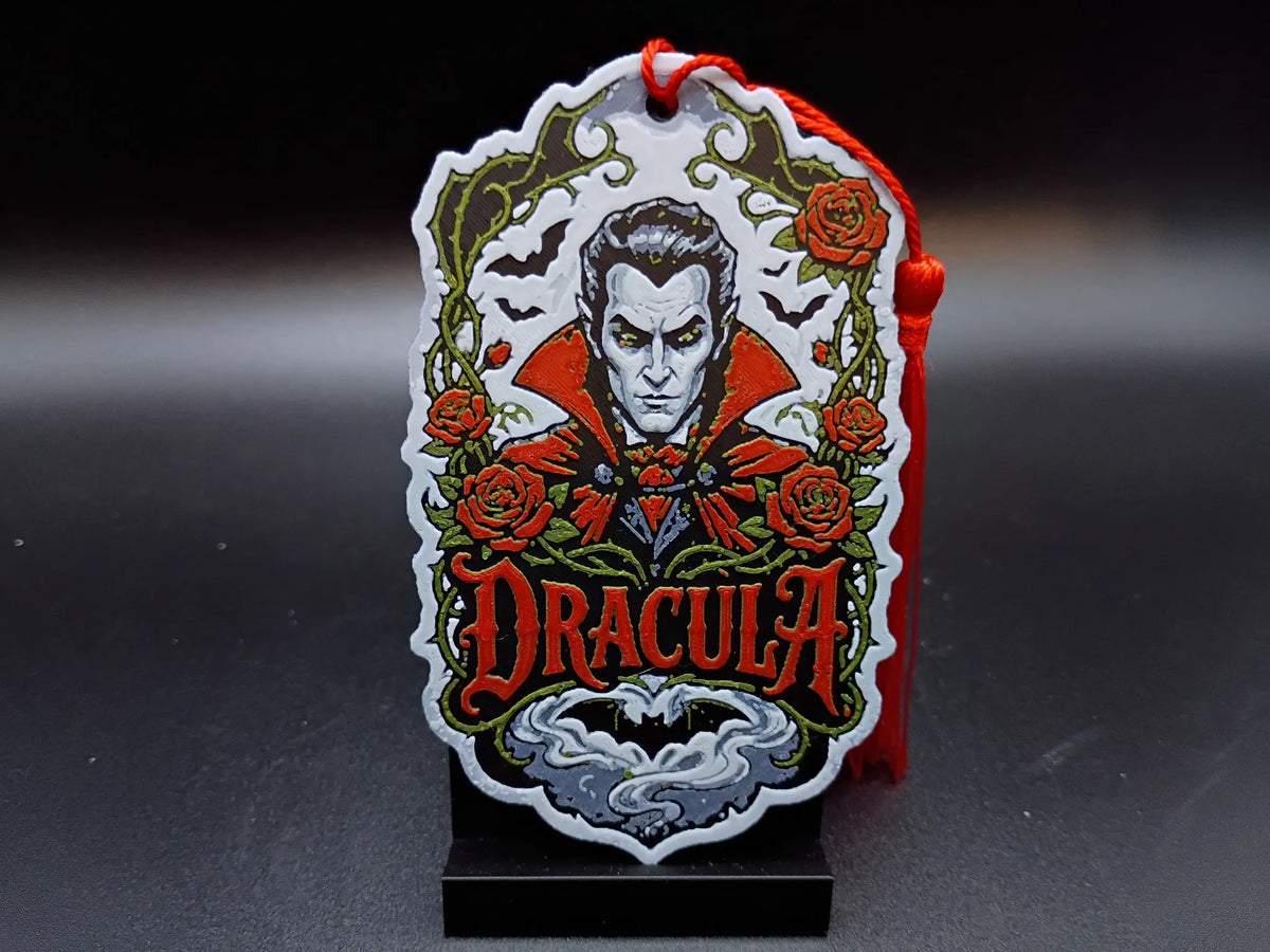 Marque-page vampire Dracula 3D rouge noir et gris Epoxy Kawaii
