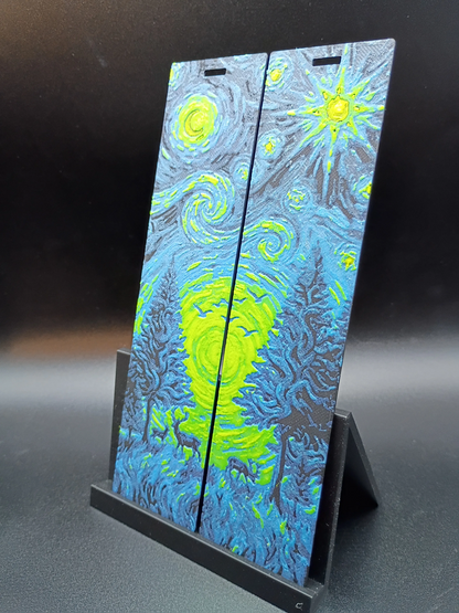 Détail des marque-pages 3D Forêt Étoilée inspiration nuit étoilée