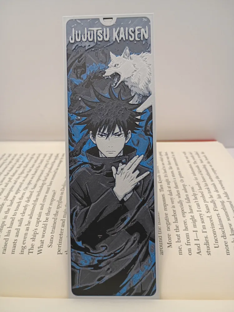 Marque-page 3D Jujutsu Kaisen Megumi Fushiguro avec loup divin