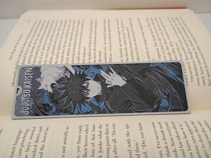Marque-page 3D Megumi Fushiguro Jujutsu Kaisen à plat dans un livre