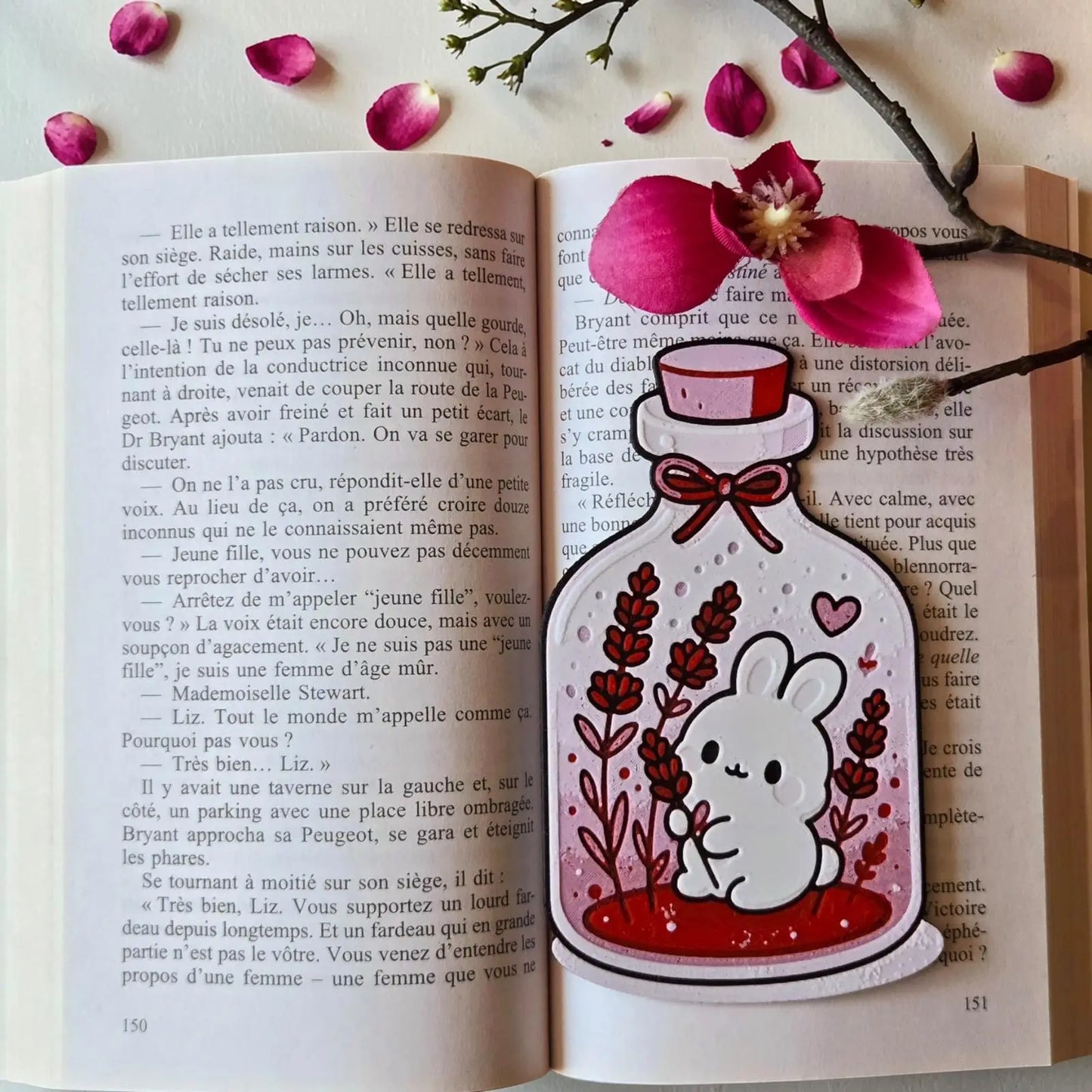 Marque-page lapin kawaii imprimé 3D