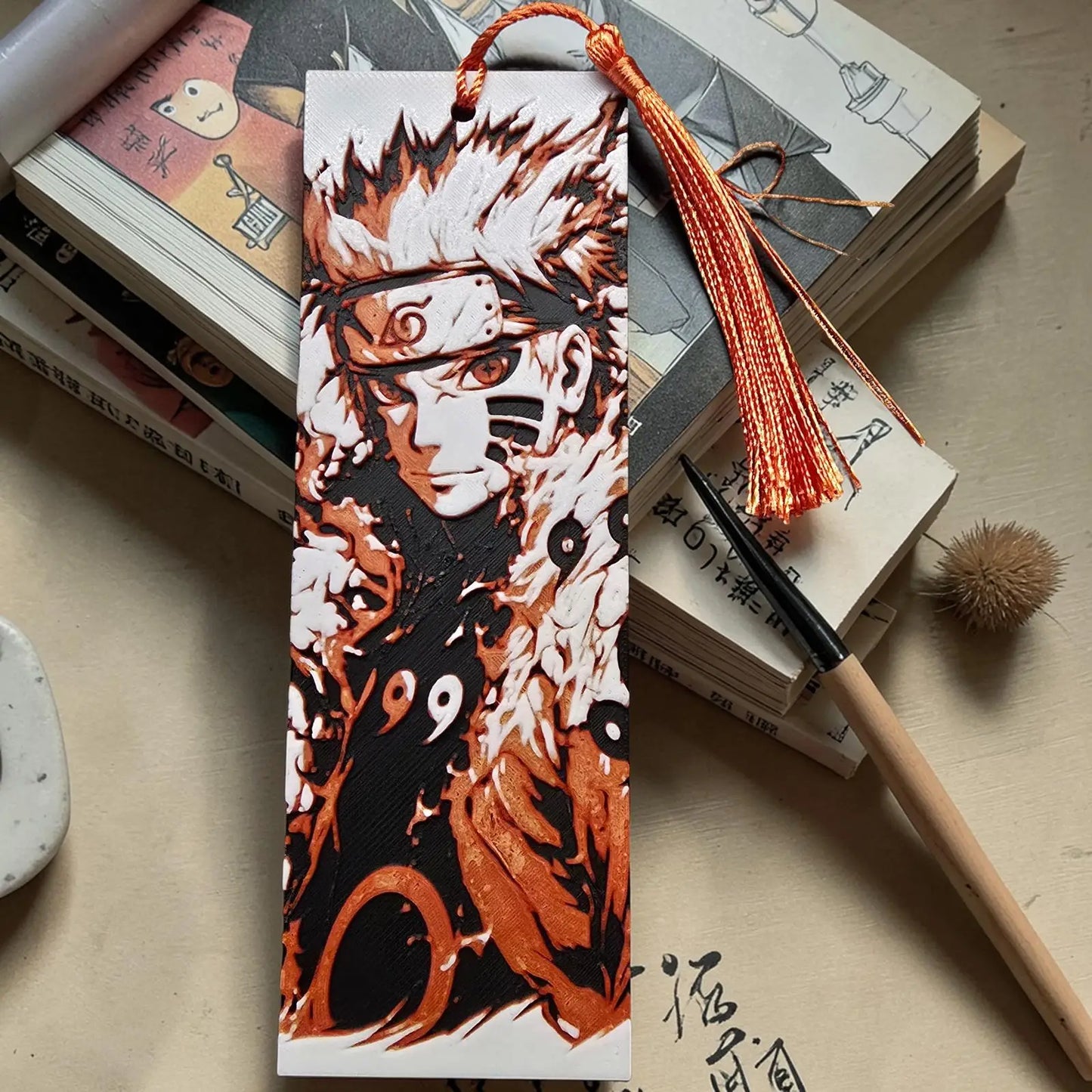 Marque-page Ninja Inspired – Style Anime Flamme 🔥📚 Epoxy Kawaii