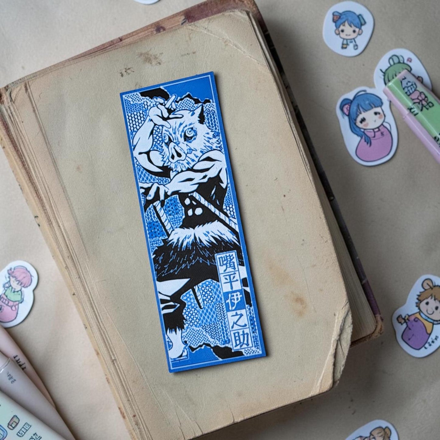 Marque-page combattant sauvage bleu