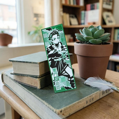 Marque-page anime guerrier vert impression 3D