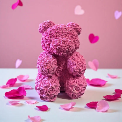 💖 Nounours en Roses – Jesmonite Rose Intense Epoxy Kawaii
