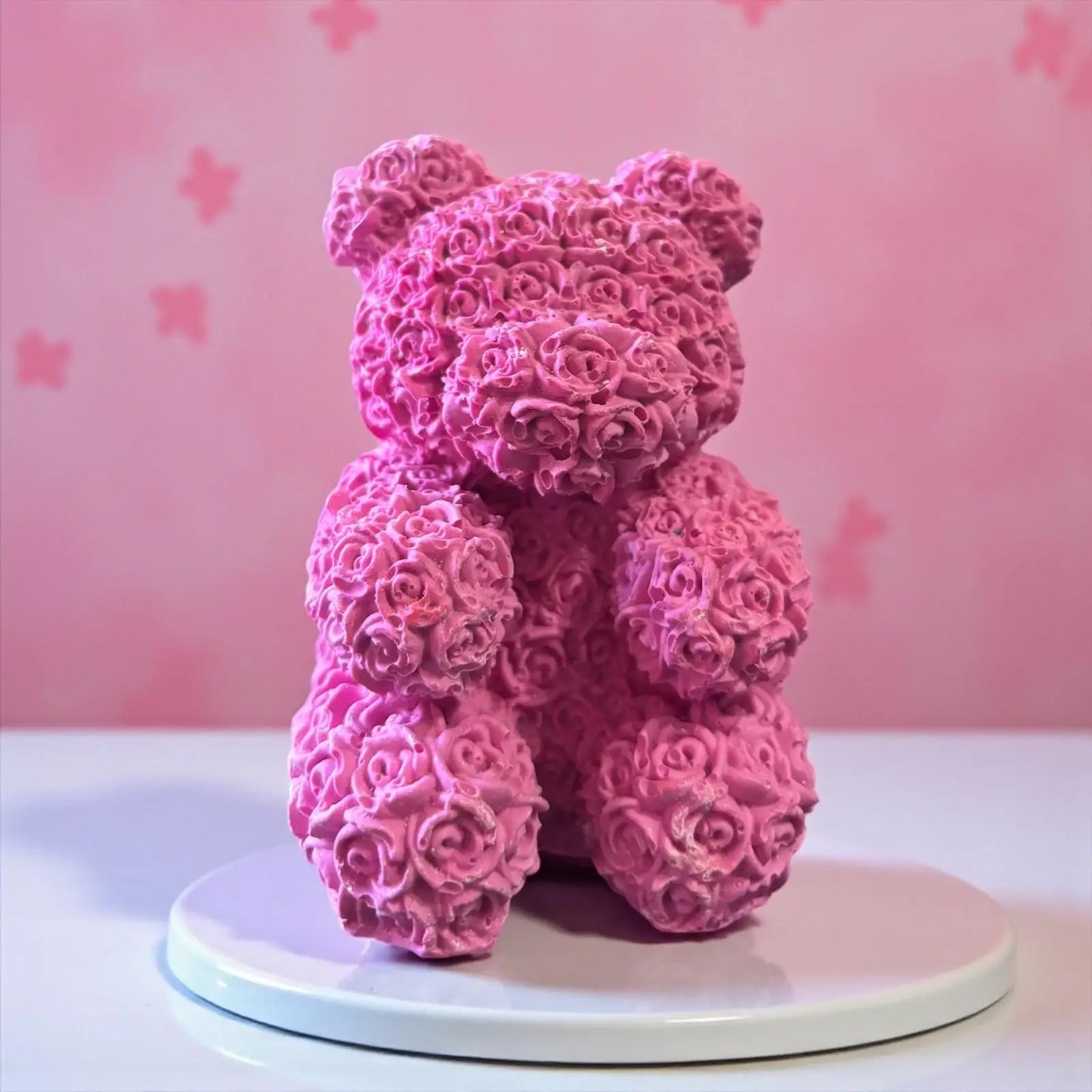 💖 Nounours en Roses – Jesmonite Rose Intense Epoxy Kawaii