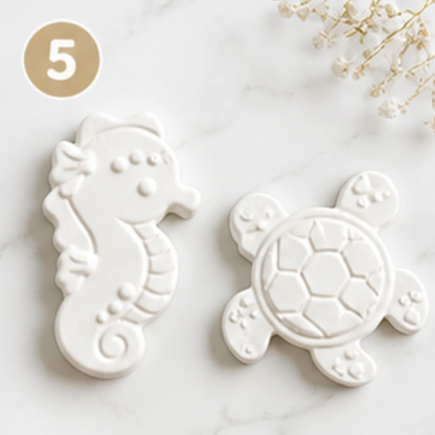 pack créatif hippocampe tortue figurines marines à peindre activité créative enfant