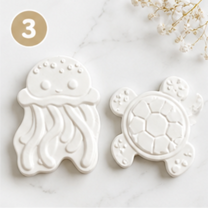 pack créatif pieuvre tortue animaux marins à peindre kit DIY enfant jesmonite