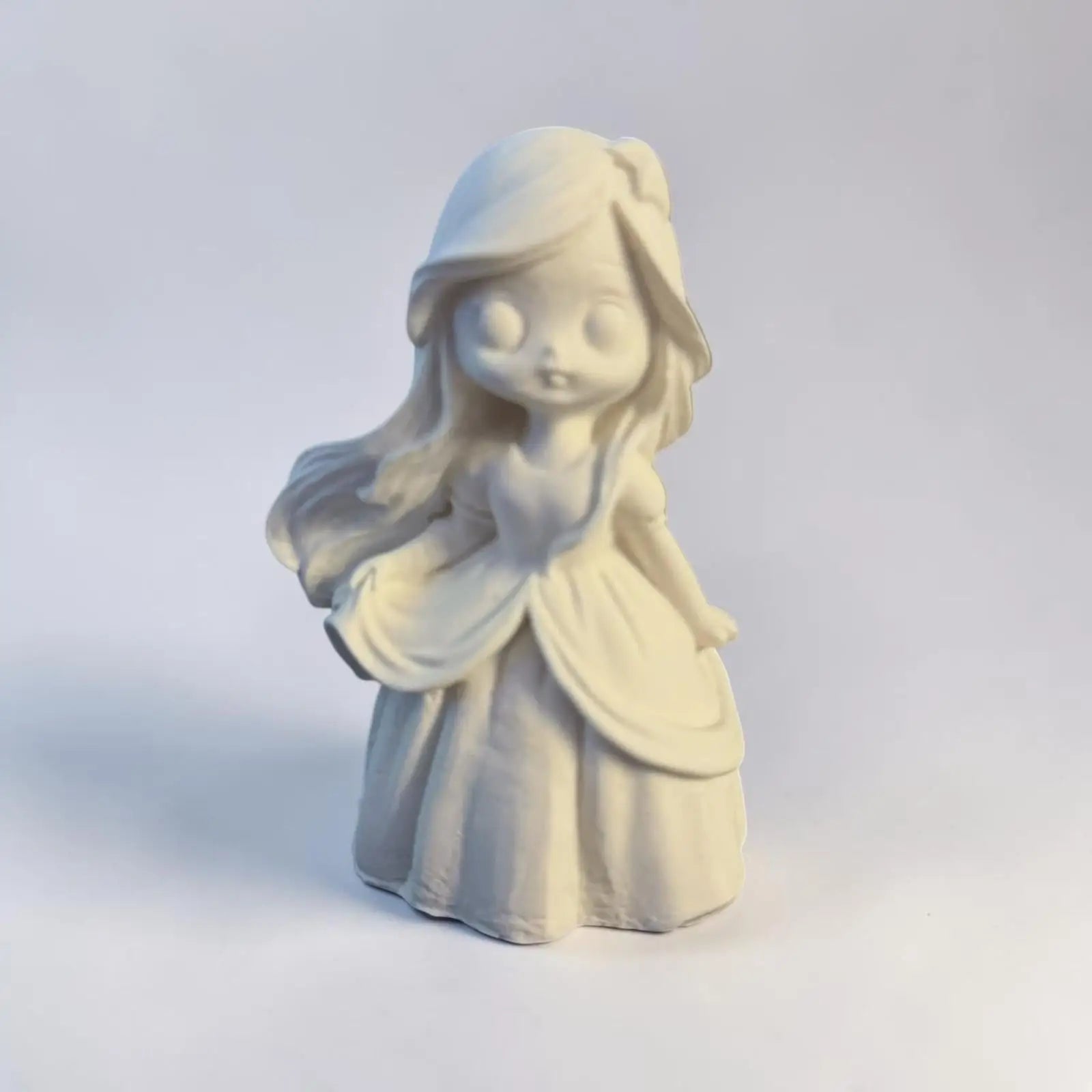 figurine Princesse inspirée sirène à peindre jesmonite kawaii