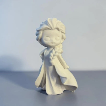 figurine Princesse des neiges à peindre jesmonite kawaii
