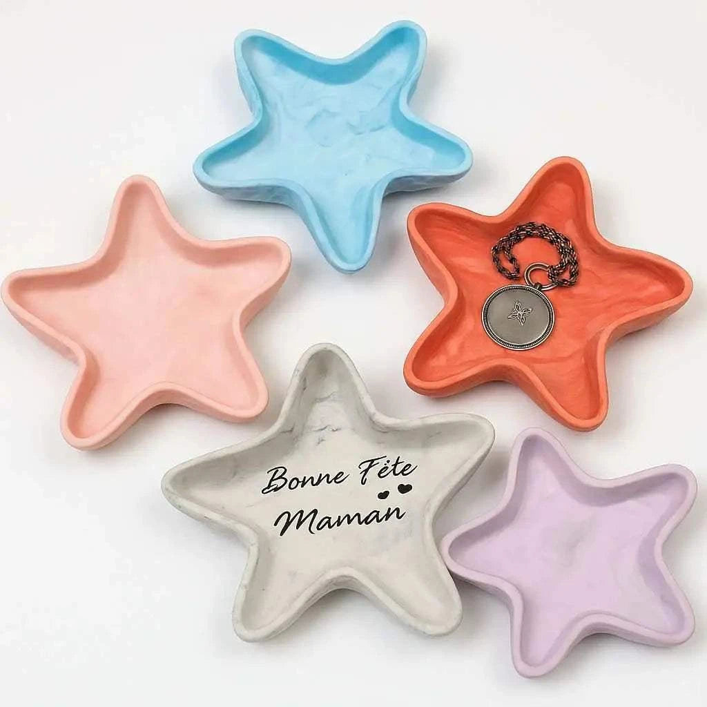 Vide-poche étoile de mer en Jesmonite personnalisable, finition artisanale, couleur et effet sur mesure