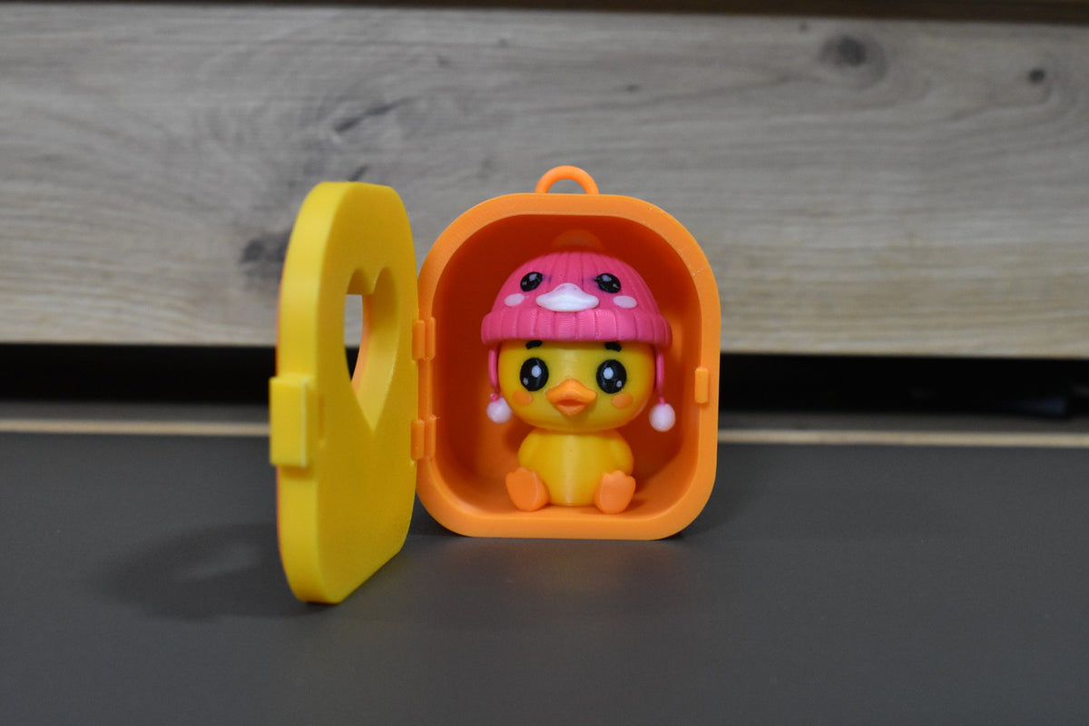 Pocket Pals Canard dans sa mini maison ouverte - figurine kawaii imprimée en 3D