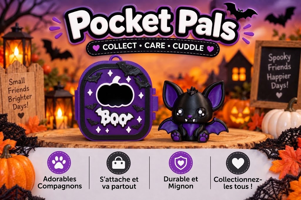 Pocket Pals chauve-souris kawaii Halloween visuel collection