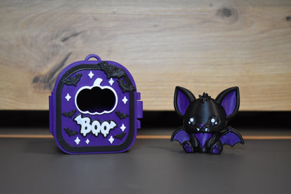 Pocket Pals chauve-souris et boîte Halloween violette