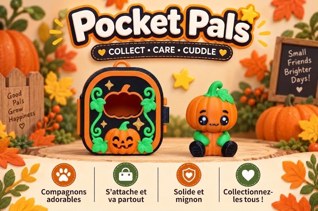 Pocket Pals citrouille et maison décorative dans une ambiance d’automne