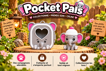 Pocket Pals Éléphant - présentation française Epoxy Kawaii
