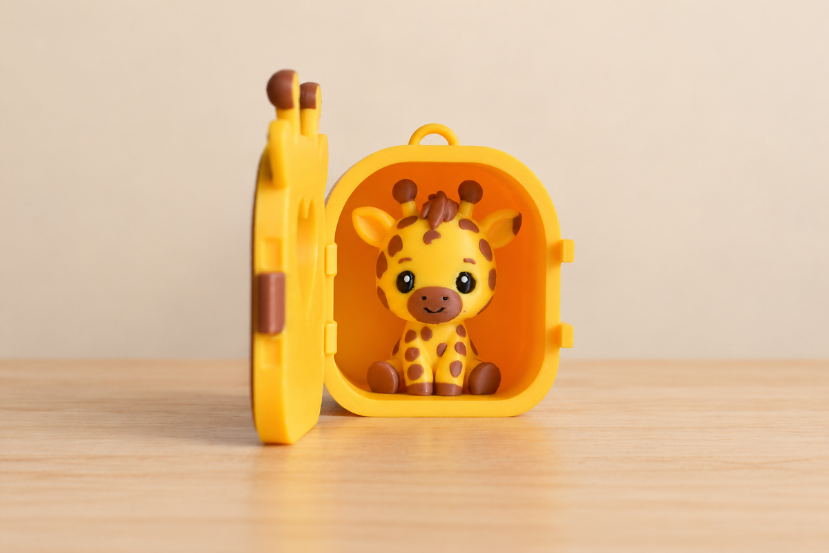 Pocket Pals Girafe ouvert avec figurine amovible à l'intérieur