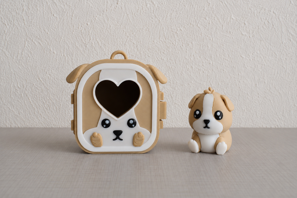 Pocket Pals Hamster - figurine kawaii 3D avec mini maison beige
