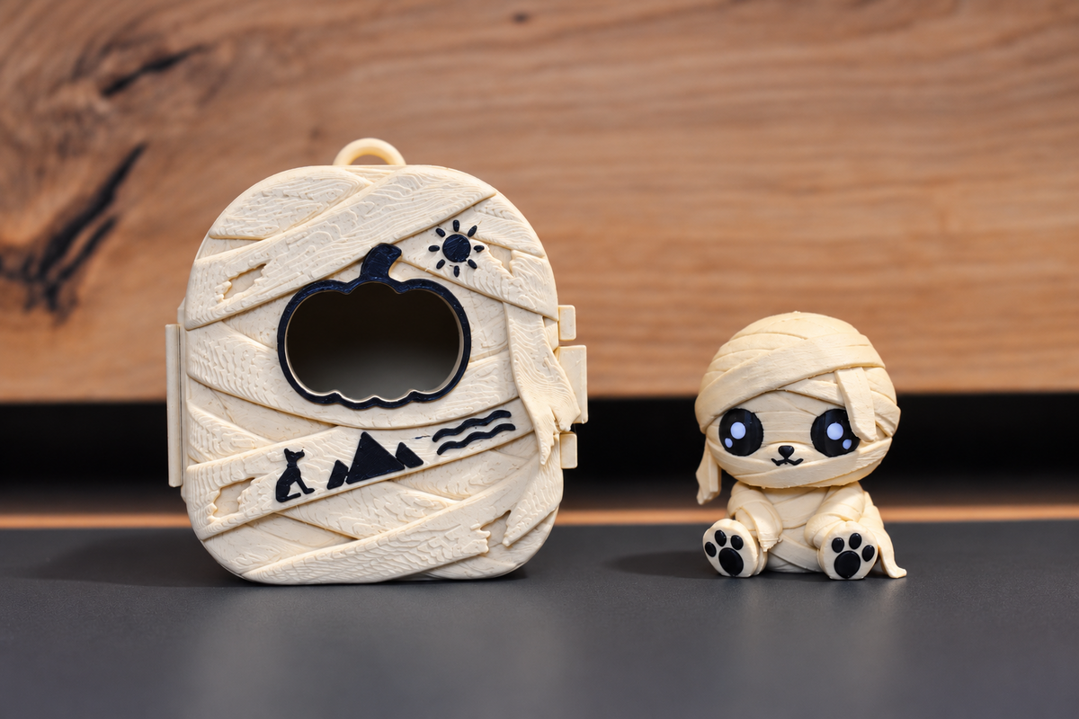 Pocket Pals Momie et maison égyptienne ouvrante, figurine kawaii imprimée en 3D