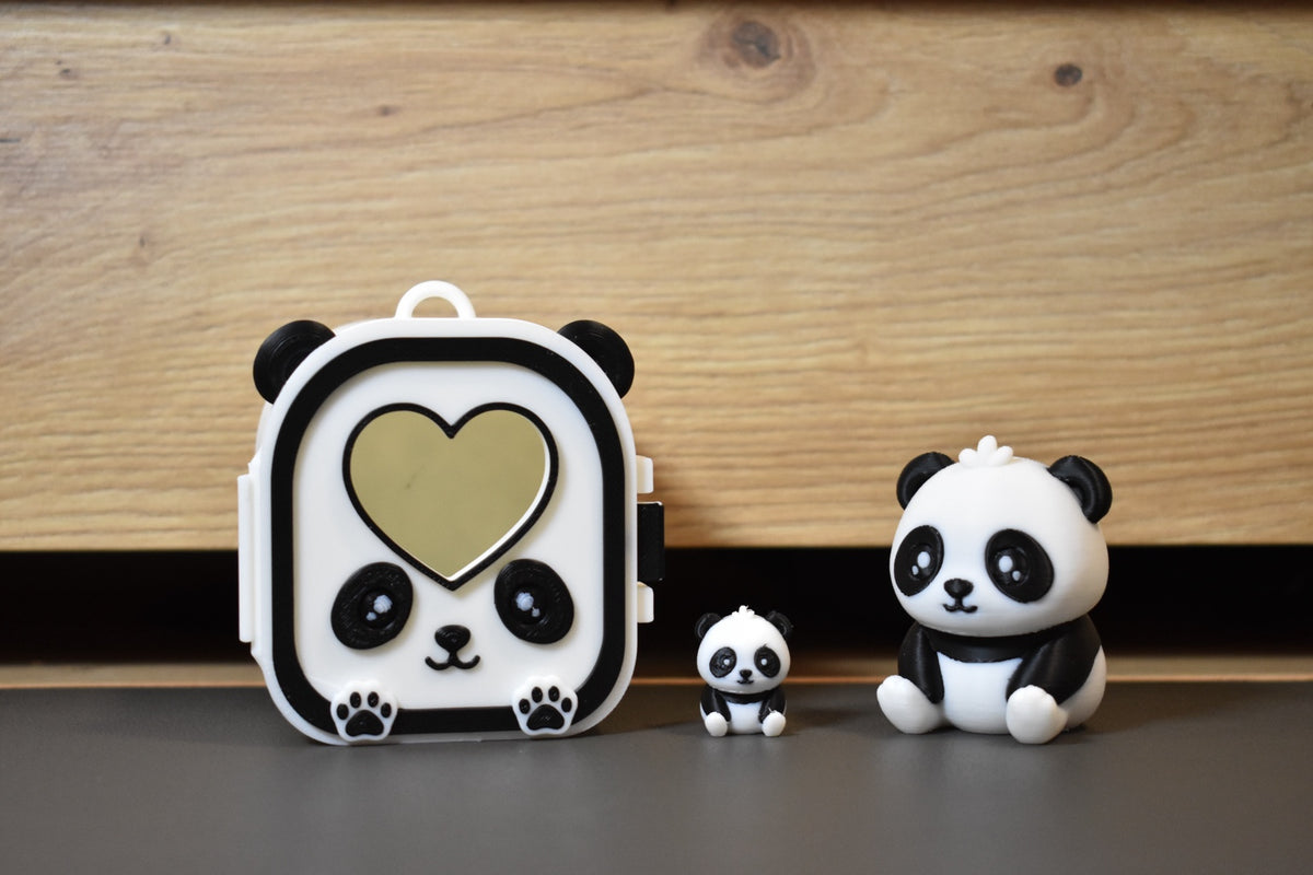 Ensemble Pocket Pals Panda sur fond bois