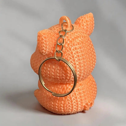 Porte-clé Cochon Effet Tricot Kawaii – Impression 3D Artisanale 🐷🧶💖 Epoxy Kawaii