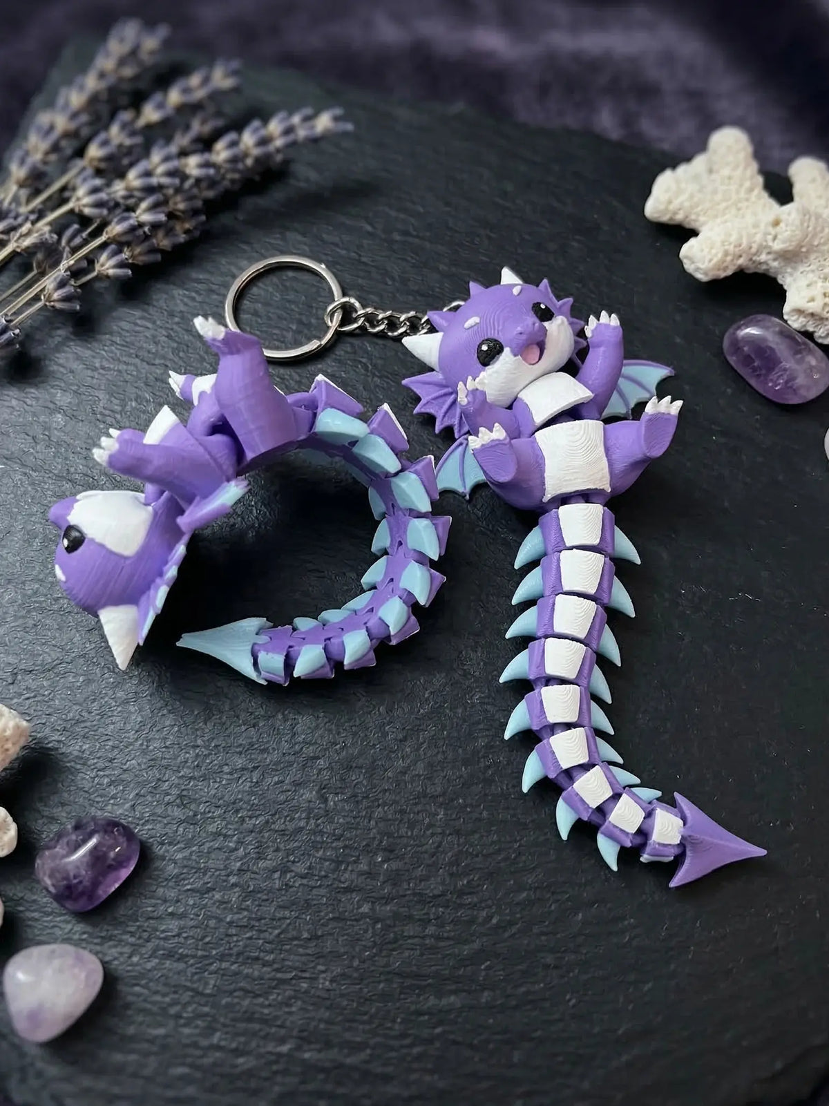 Porte-clé Dragon articulé 3D – Bébé Dragon Kawaii Epoxy Kawaii