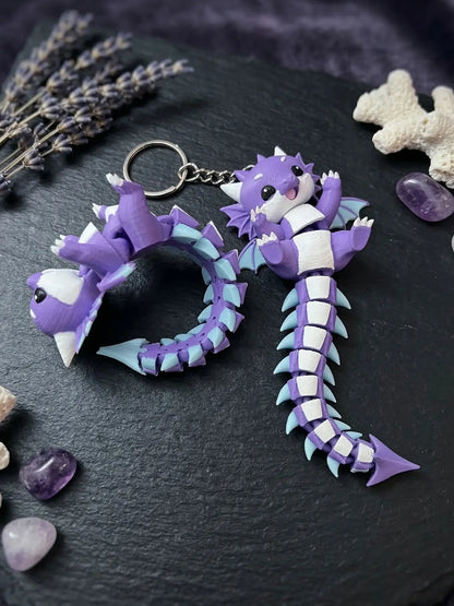 Porte-clé Dragon articulé 3D – Bébé Dragon Kawaii Epoxy Kawaii