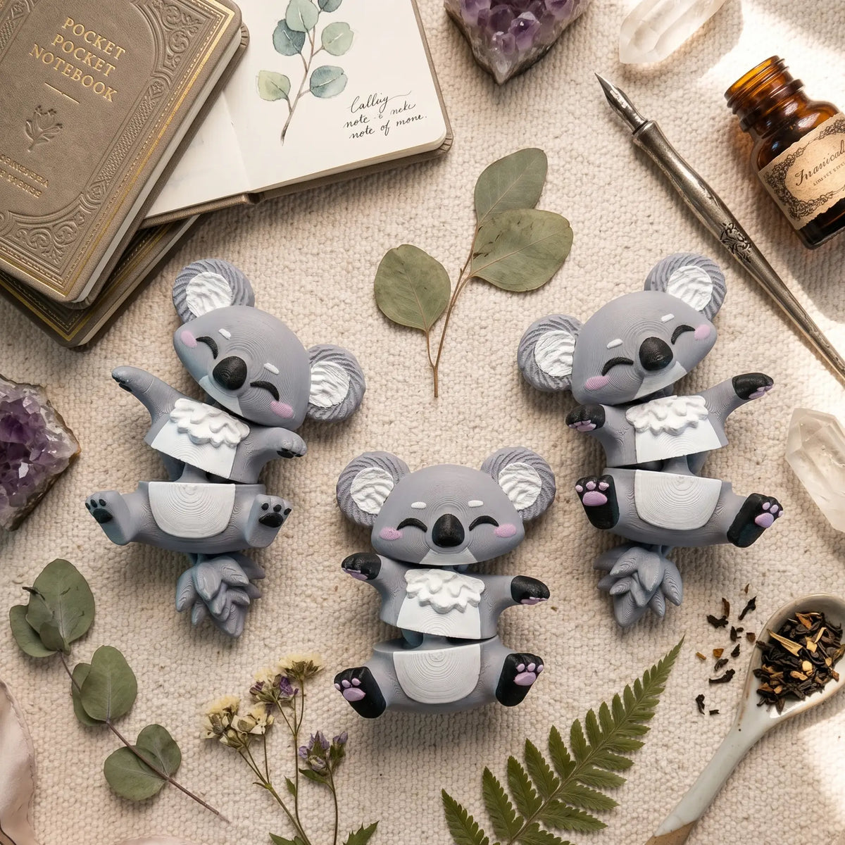 Porte-clé Koala articulé 3D – Bébé Koala Kawaii Epoxy Kawaii