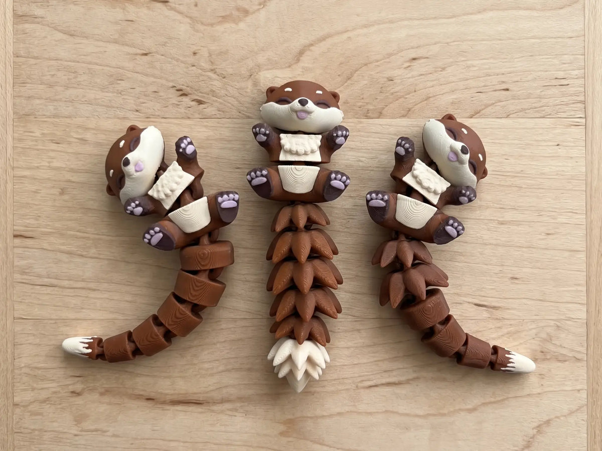 Porte-clé Loutre articulée 3D – Bébé Loutre Kawaii Epoxy Kawaii