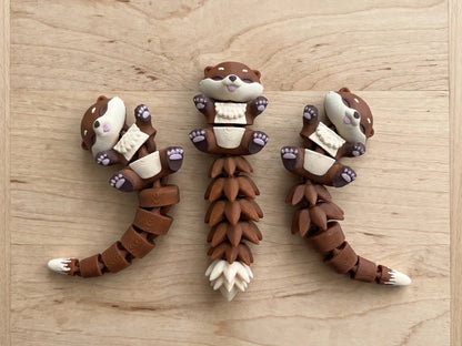 Porte-clé Loutre articulée 3D – Bébé Loutre Kawaii Epoxy Kawaii
