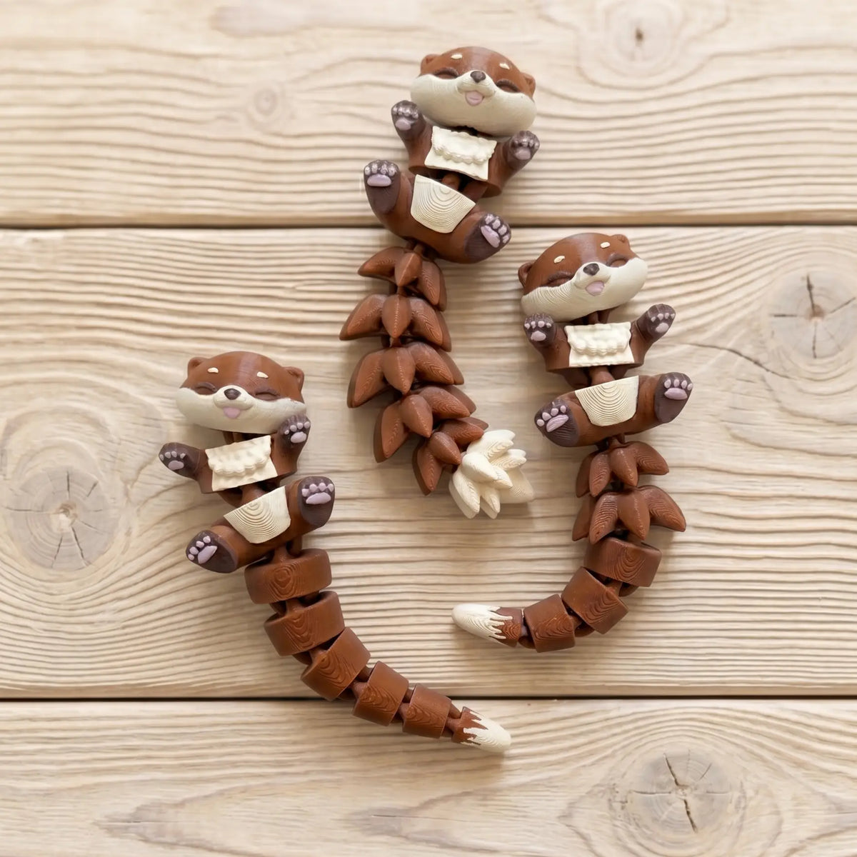 Porte-clé Loutre articulée 3D – Bébé Loutre Kawaii Epoxy Kawaii